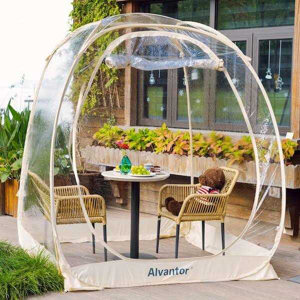 Alvantor 6 ft. x 6 ft. Beige Instant Pop Up Bubble Tent Screen House