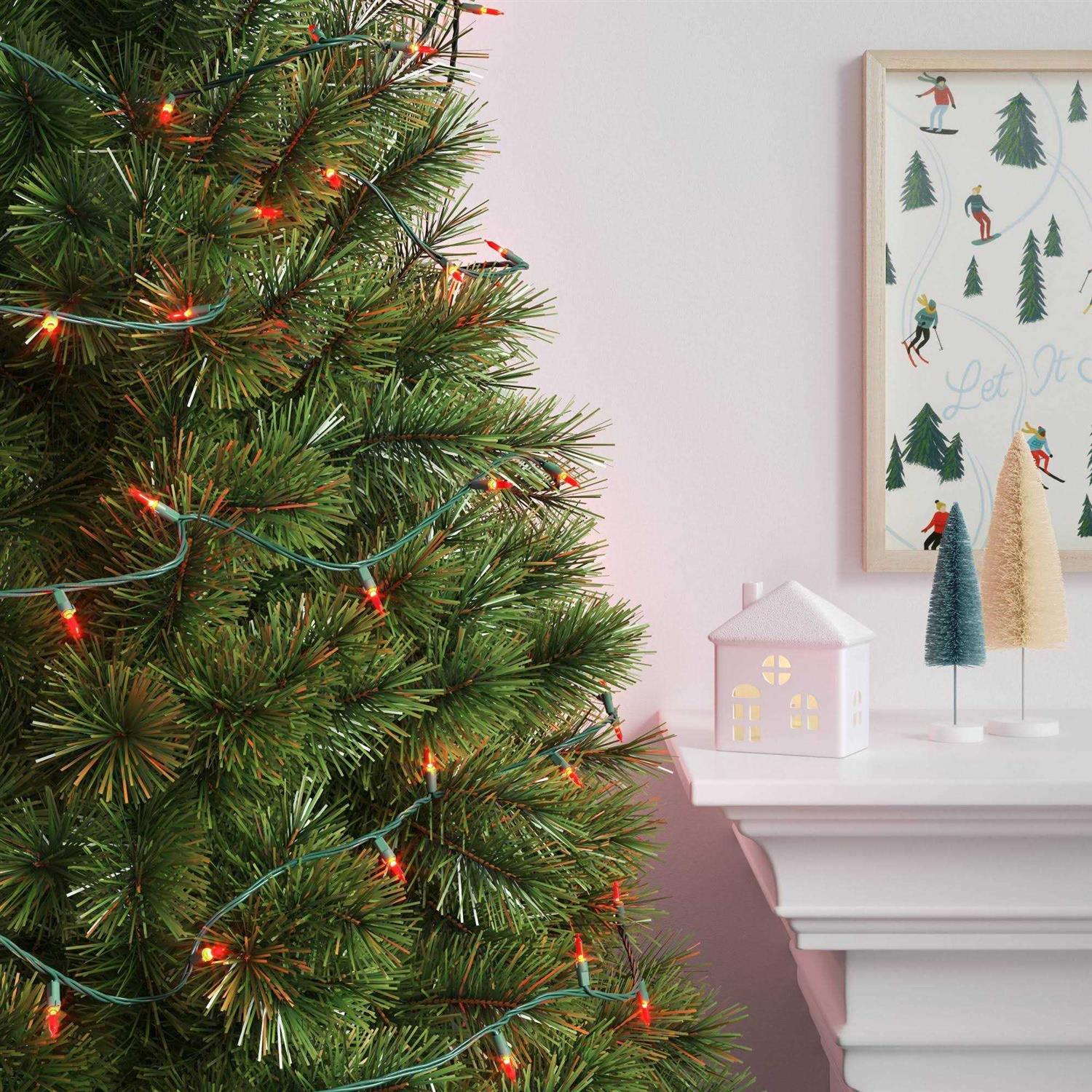 Wondershop 60ct LED Smooth Mini Christmas String Lights Warm White with Green Wire