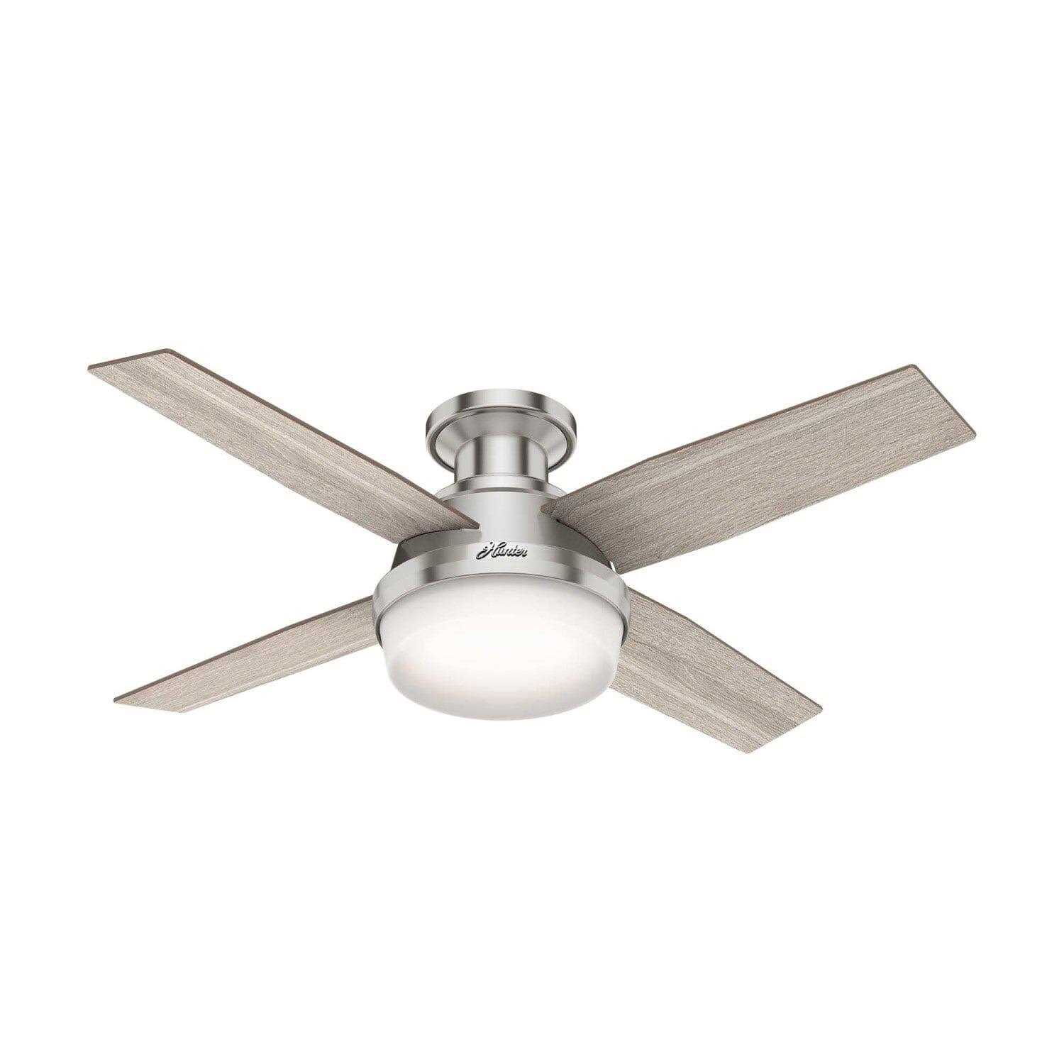 44 Hunter Dempsey LED Matte Silver Ceiling Fan with Remote 51757