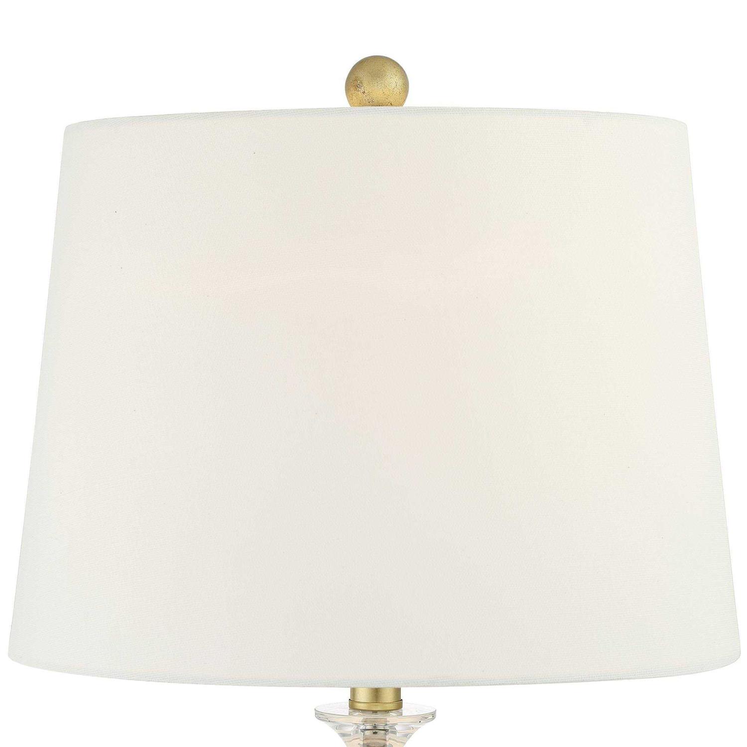 360 Lighting Solange Luxury Glam Table Lamps 25 High Set of 2 Stacked Crystal glass Gold White tapered drum Shade for Bedroom Living Room Bedside