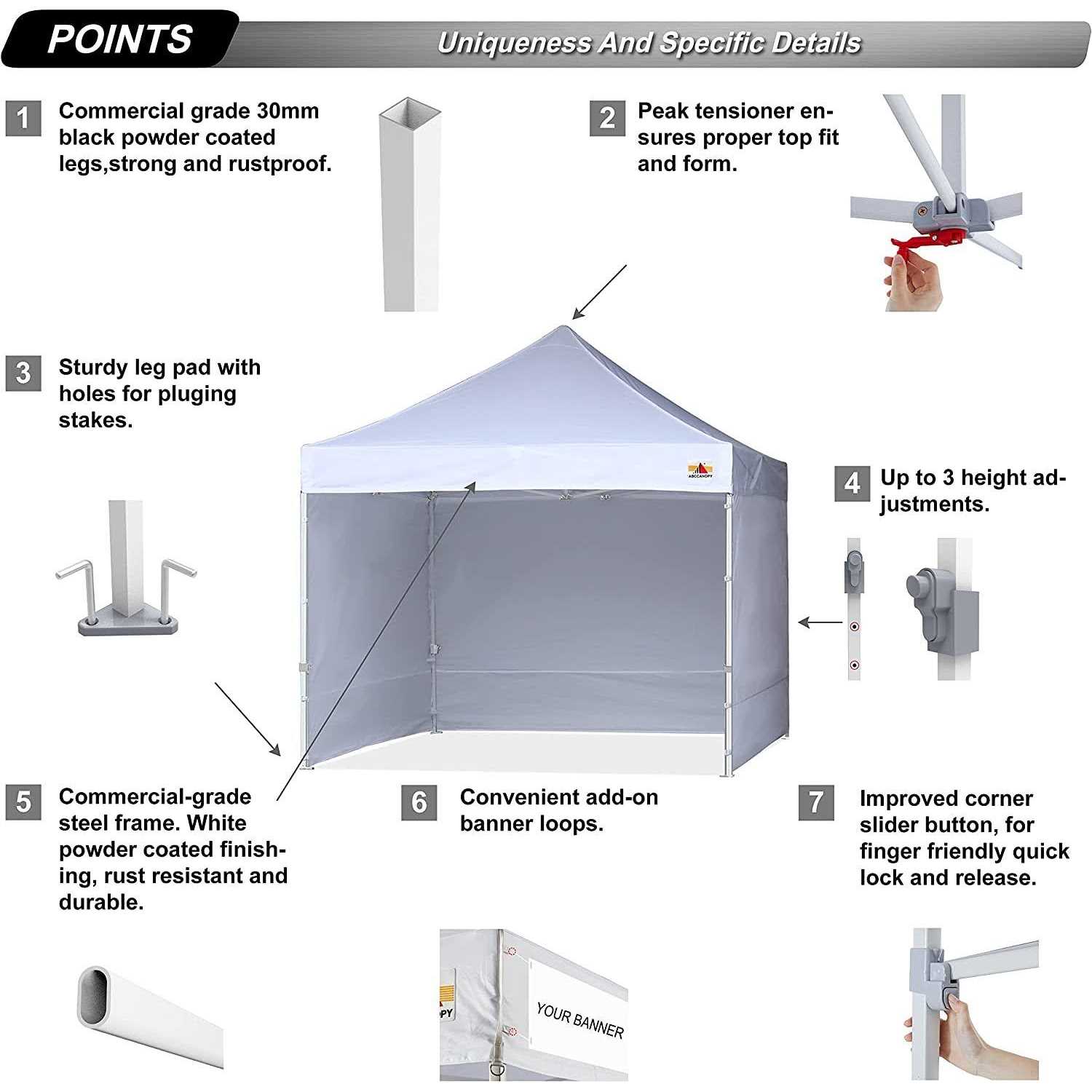 ABCCANOPY Pop Up Canopy Tent Commercial Instant