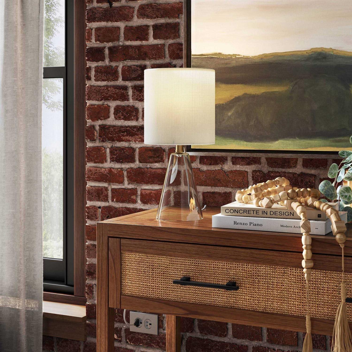 Threshold Glass Cone Mini Table Lamp Clear