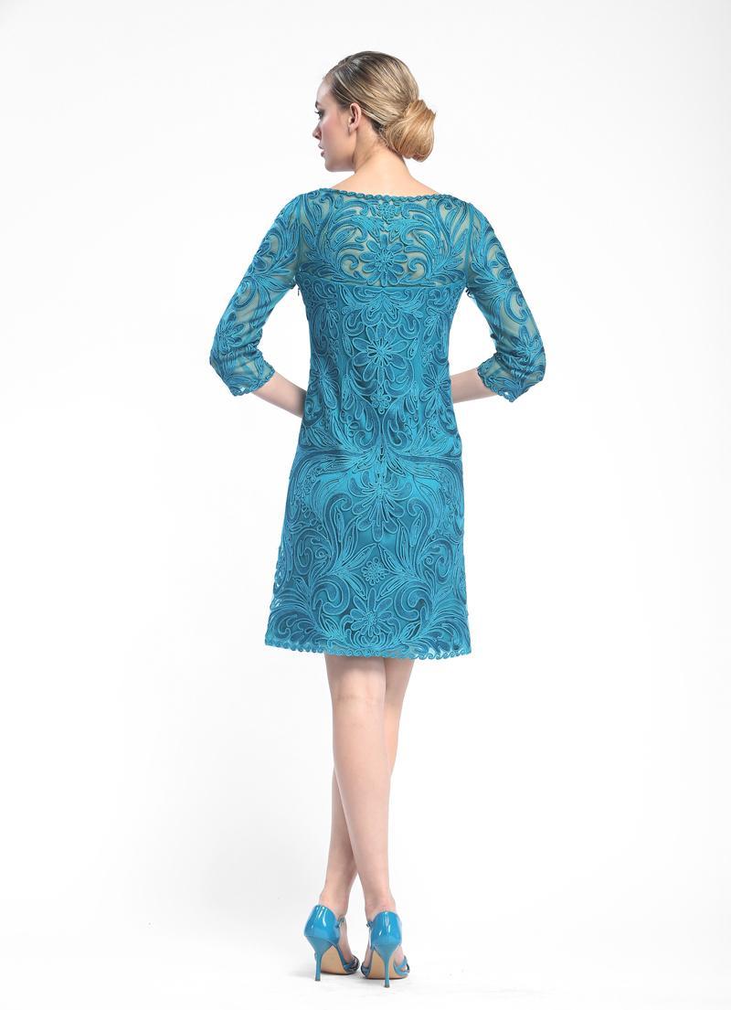 Embroidered Bateau Neck Column Dress N5344