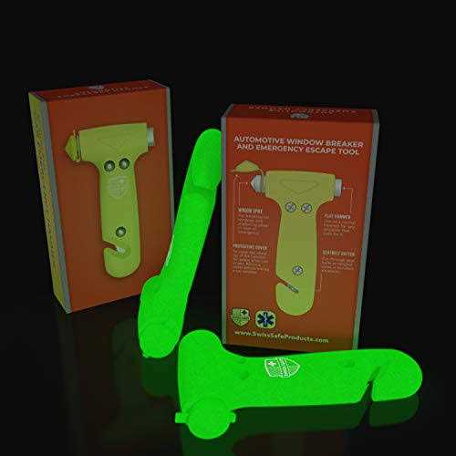 Swiss Safe 5-in-1 Car Safety Hammer, Emergency Escape Tool with Car Window Breaker and Seatbelt Cutter