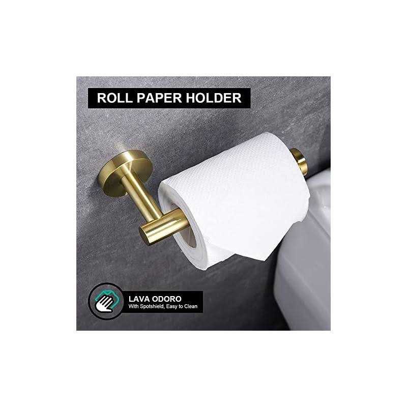 5-piece Brushed Gold Bathroom Hardware Accessories Set Lava Odoro Gold Towel Bar Holder Set Towel Rack Set Stainless Steel Wall Mounted LAVA-US-HBL-R009-SG