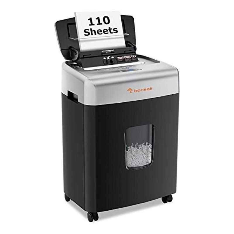 Bonsaii Office Paper Shredder 110-Sheet Autofeed Heavy Duty Paper Shredder