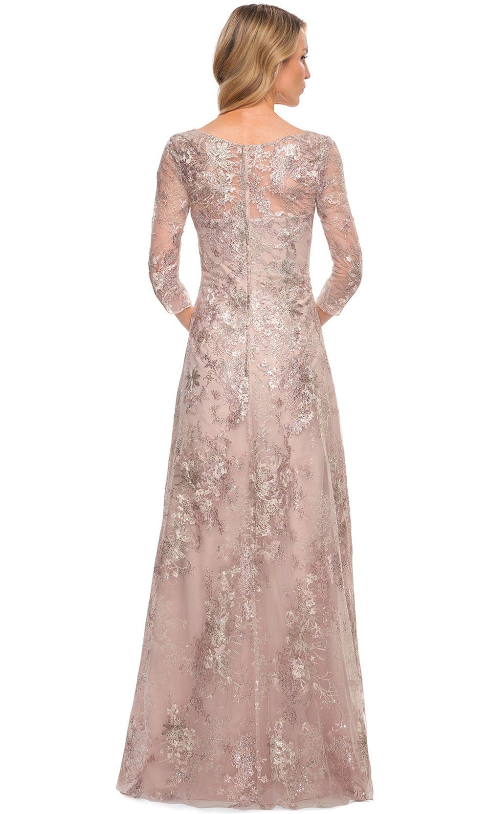 Embroidered V-Neckline A-Line Dress