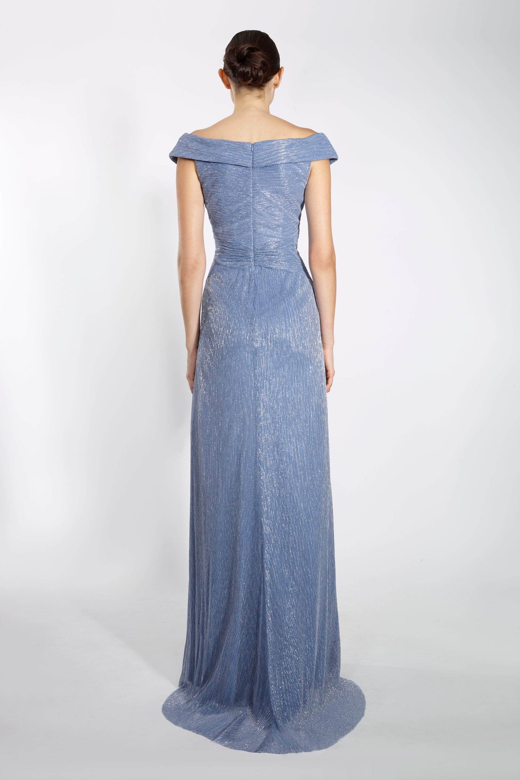 Cap Sleeve V-neck Evening Dress