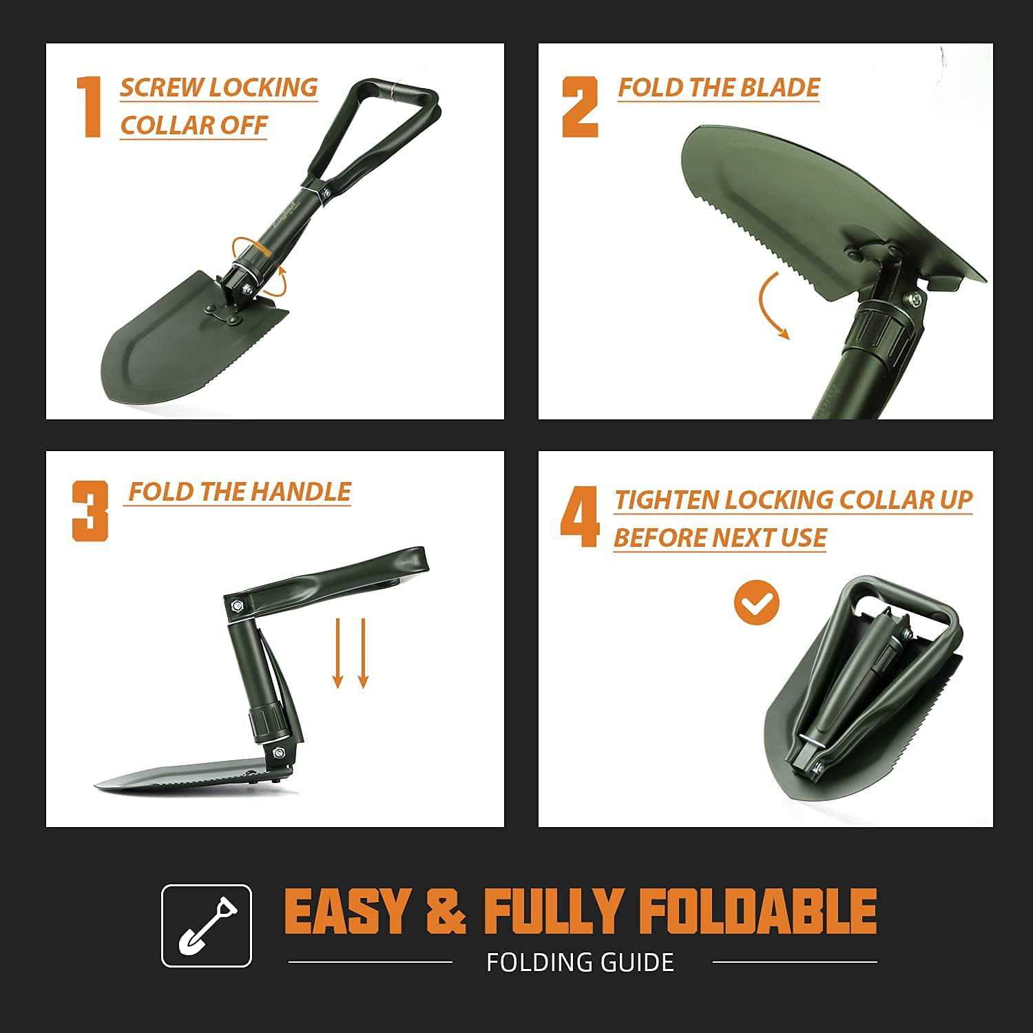 AugTouf Military Folding Camping Shovel
