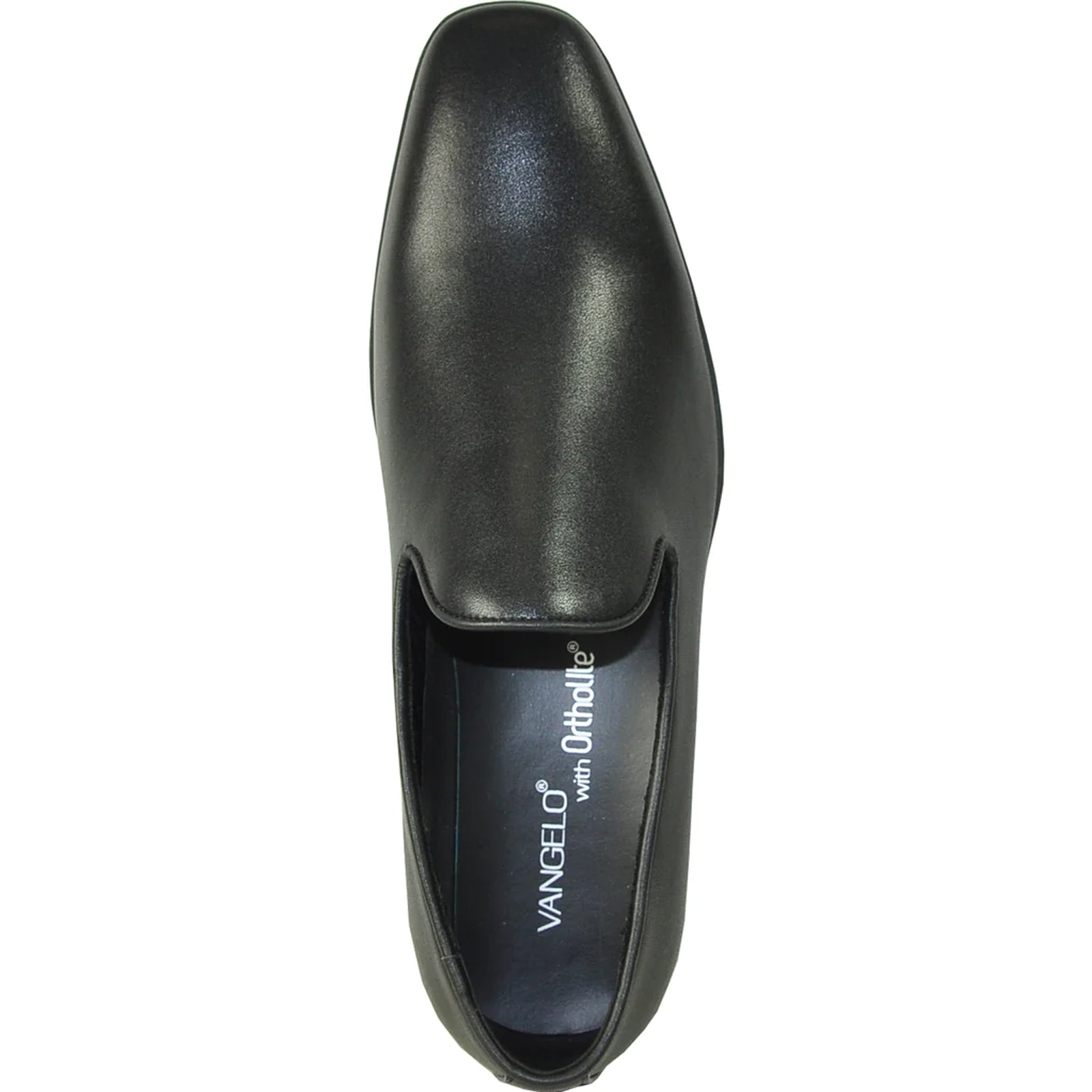 Mens Classic Plain Toe Slip on Loafer Dress Shoe in Black