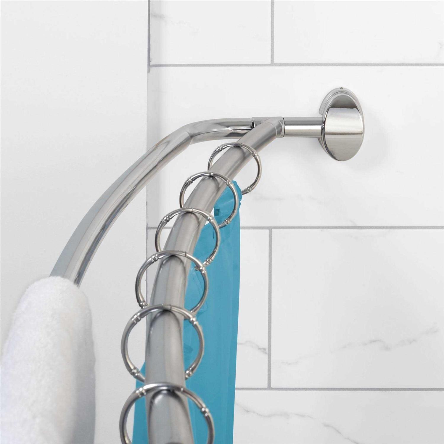 Zenna Home E35604SS NeverRust Aluminum Double Curved Shower Curtain Rod