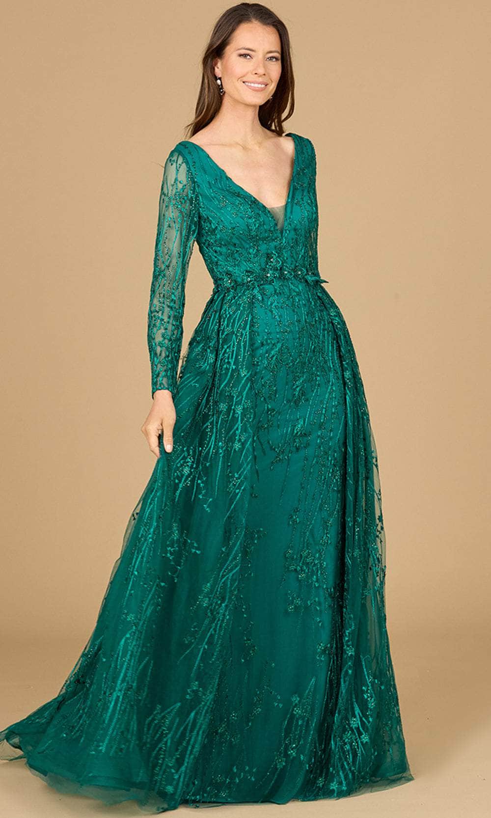 Long Sleeve Lace Evening Gown