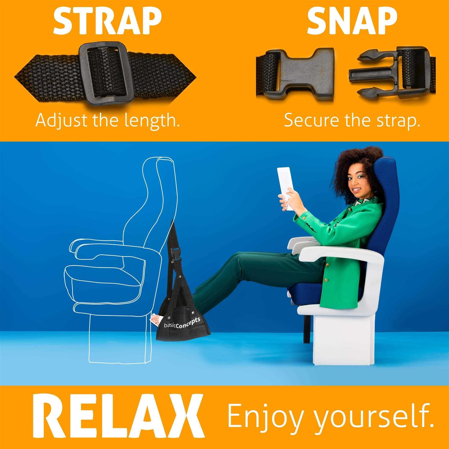 Basic Concepts Airplane Foot Hammock Perfect Airplane Footrest to Relax Your Feet