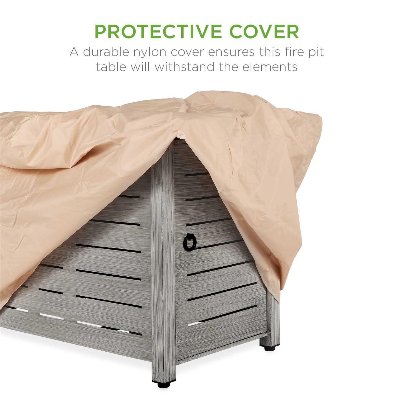 Best Choice Products 42in Fire Pit Table 50,000 BTU Rectangular Steel Propane Gas w/ Cover