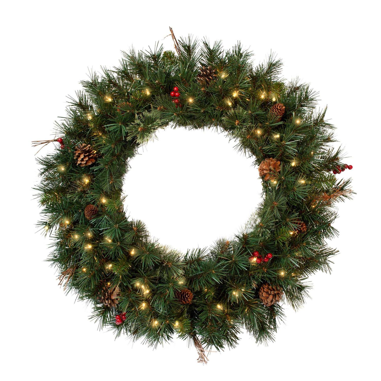 Astella 6 ft. Snow Cashmere Mix Pine Garland 106 Tips and Pinecones & Berry CG100