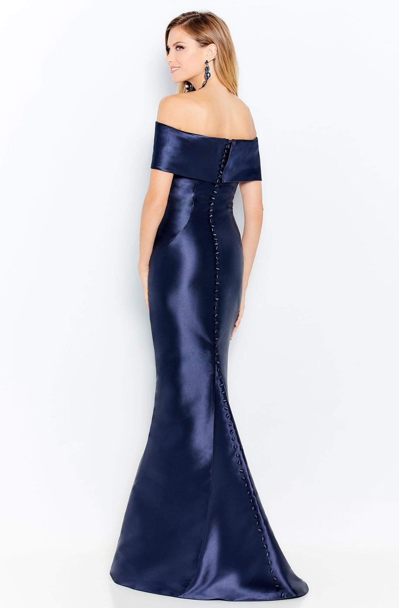 120622 Off Shoulder Mikado Trumpet Gown