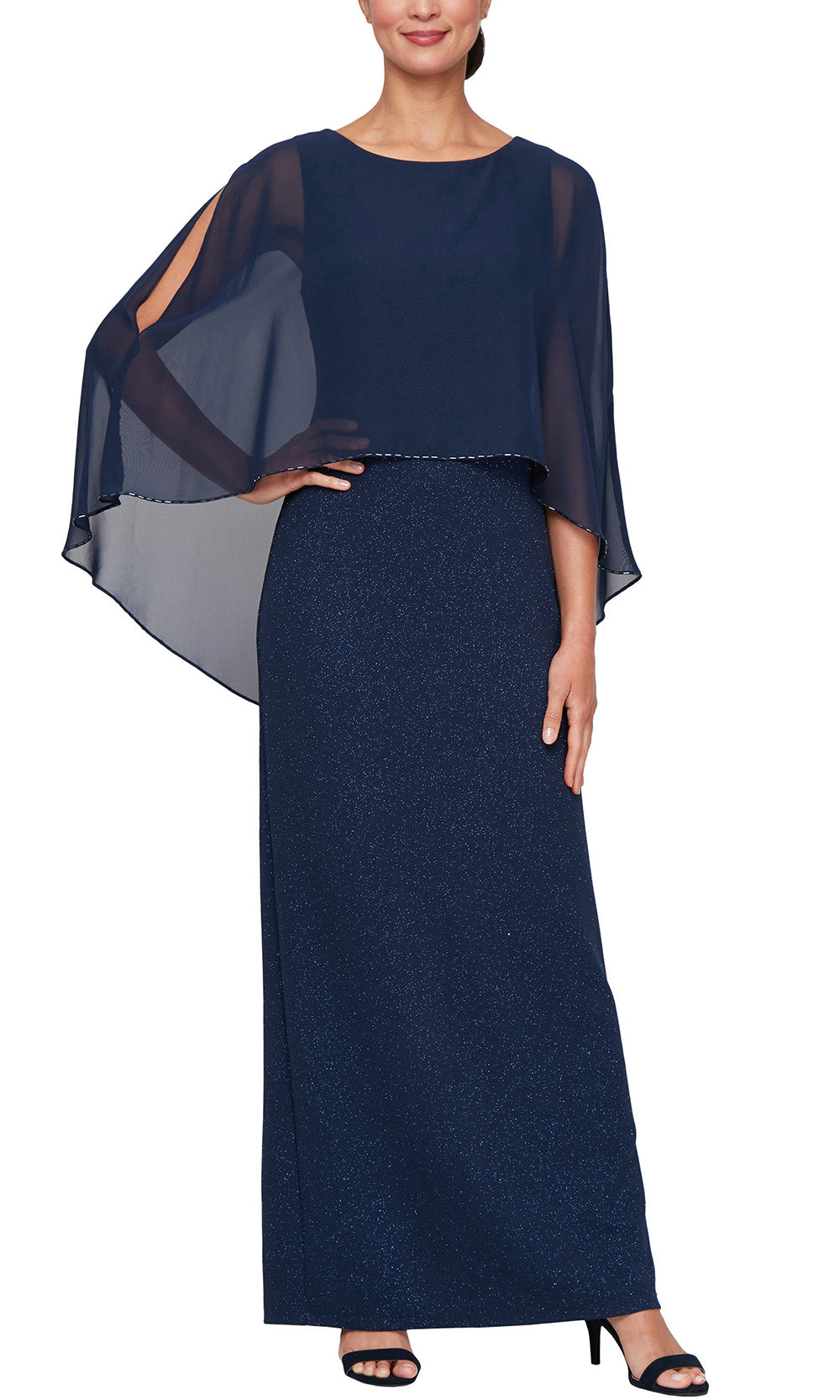 Split Sleeved Column Formal Dress