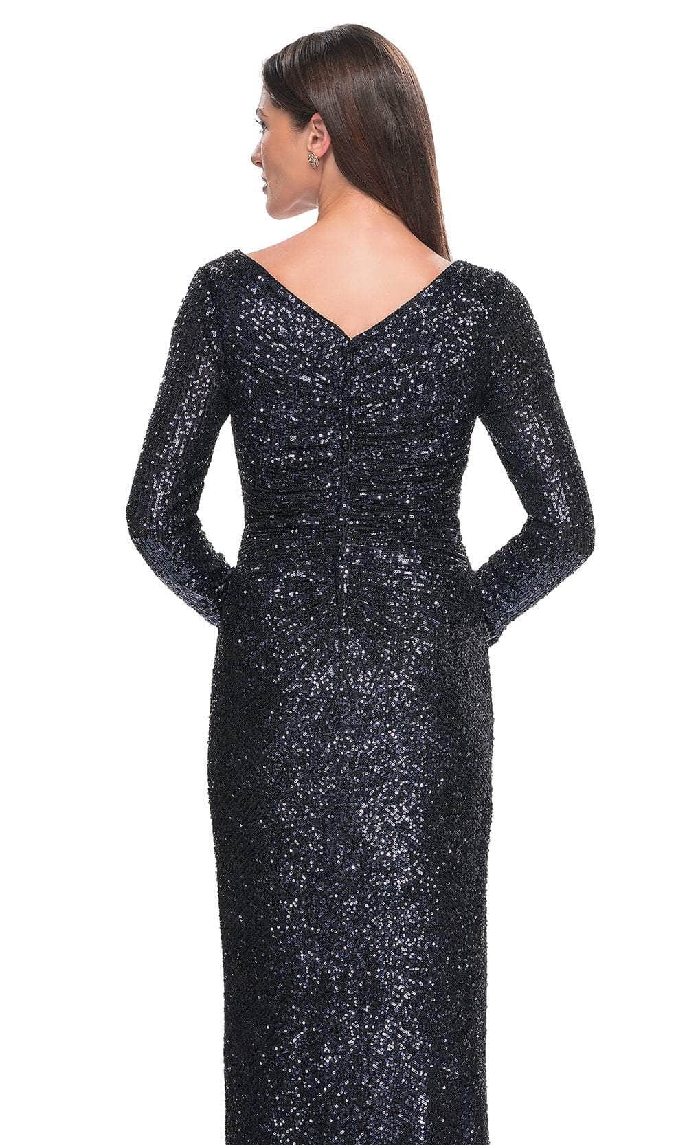 Sequin V-Neck Evening Dress