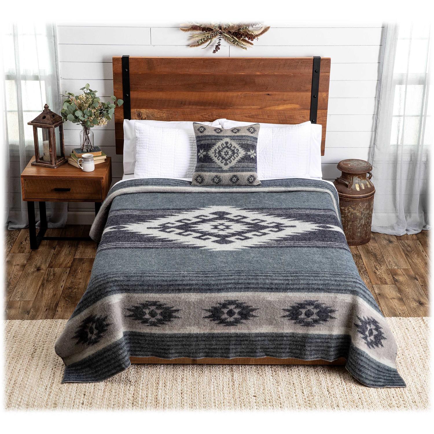 White River Home Upper Mesa Falls Reversible Wool Blanket