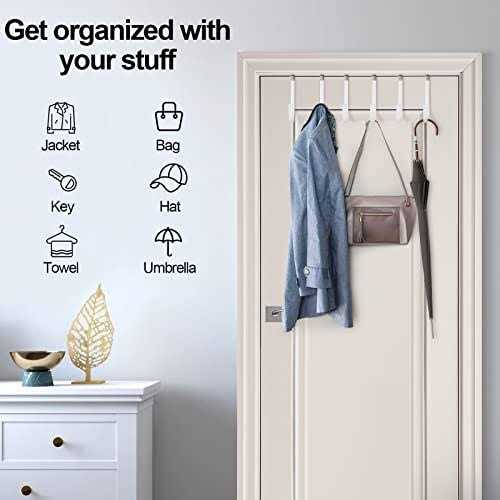 6 Pack Over The Door Hooks Sturdy Metal Single Over Door Hooks