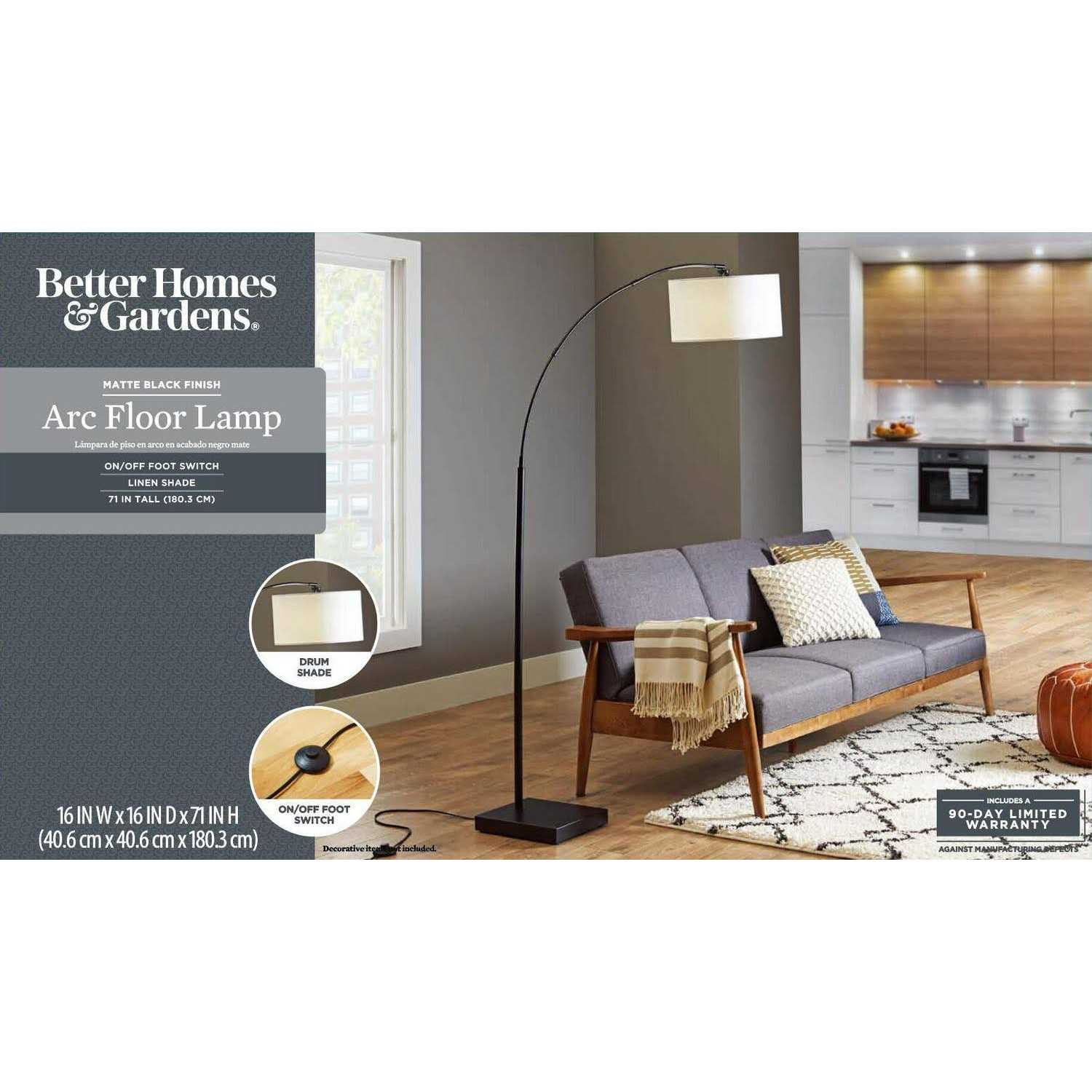 Better Homes Gardens Metal Arc Floor Lamp