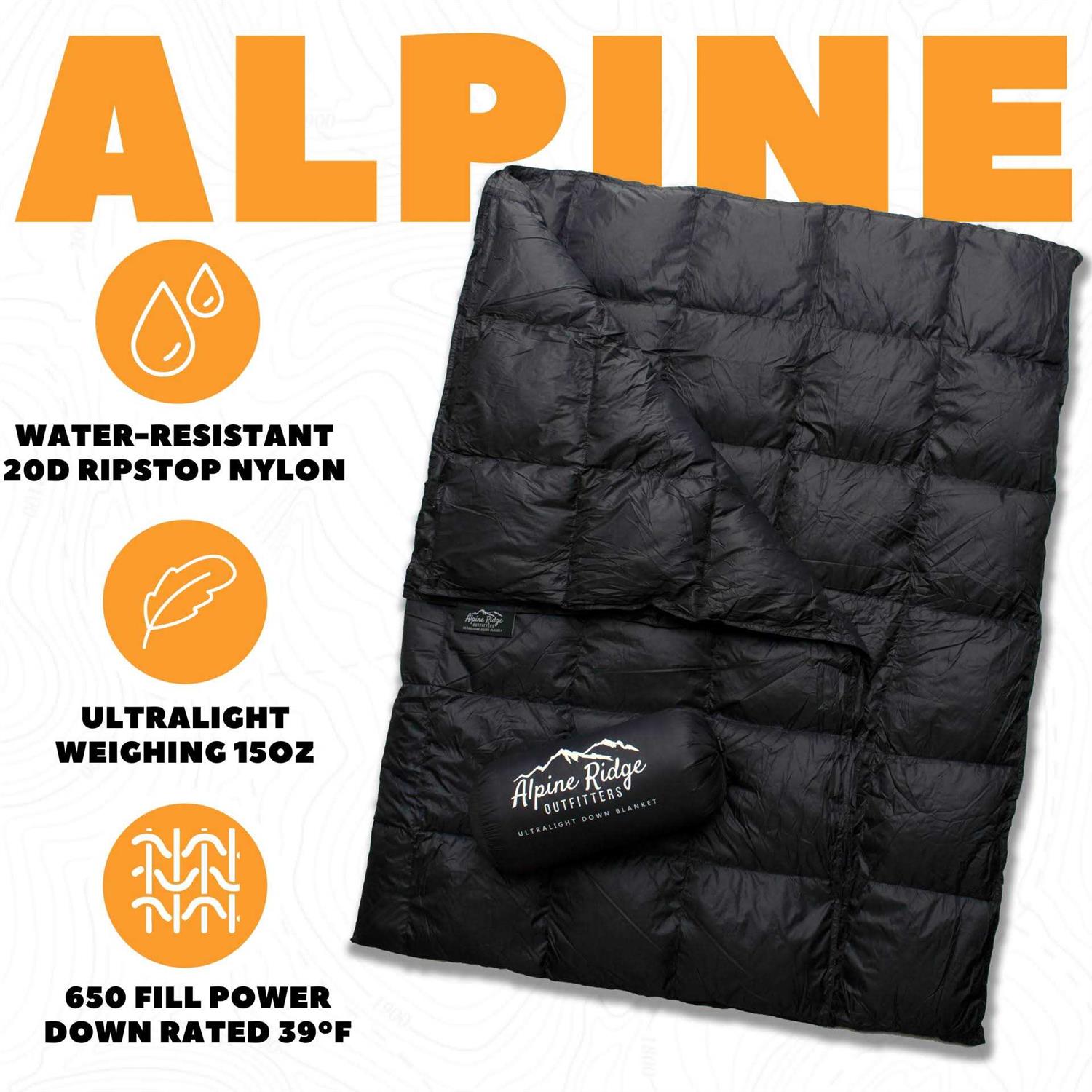 Alpine Ridge Outfitters Ultralight Down Camping Blanket