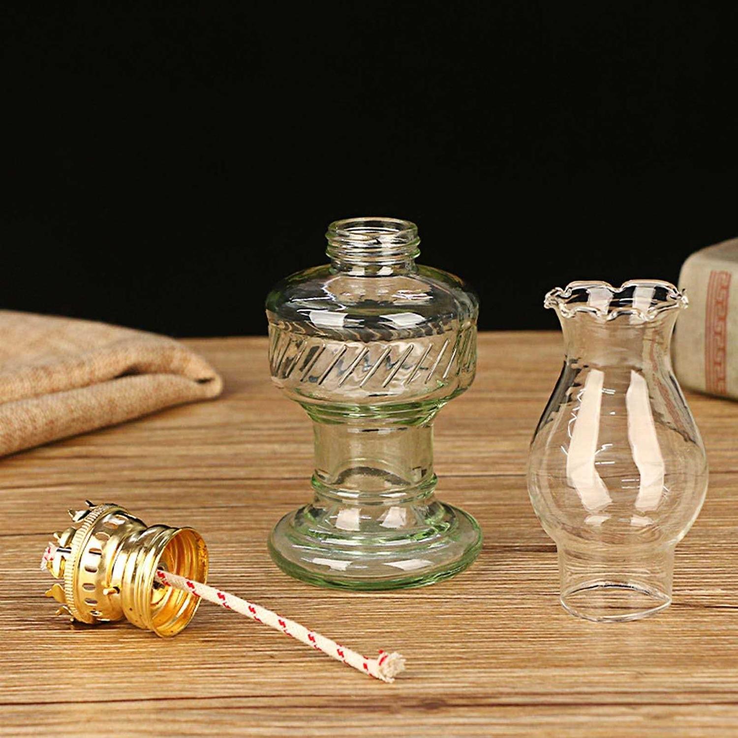 Vintage Oil Lamps for Indoor Use,8 Inch Height Kerosene Lamp with Adju