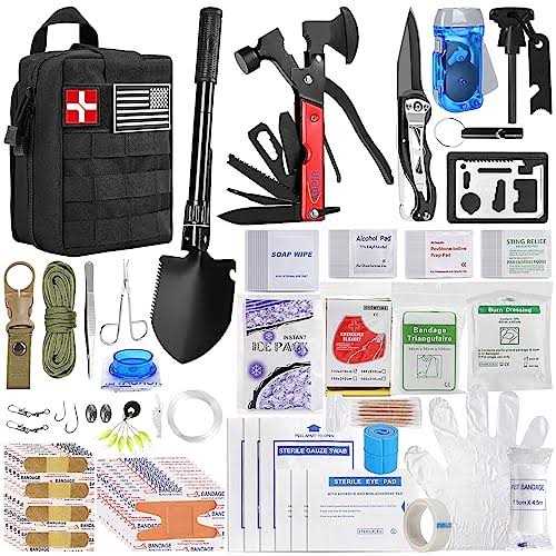 Survival Kit 200 in 1 Gifts for Men Women Teenagers Upgraded Survival First Aid Kit