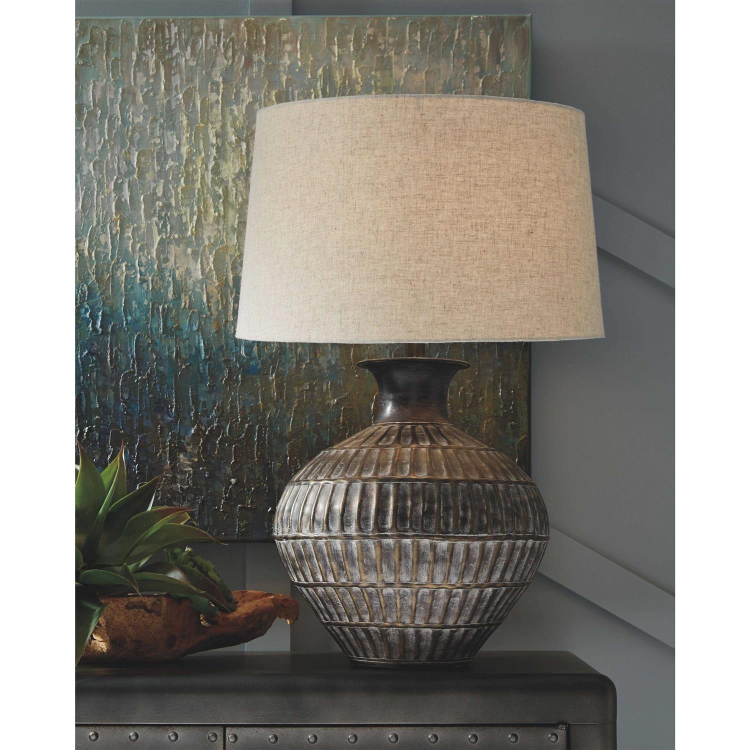 Ashley Magan Antique Bronze Metal Table Lamp