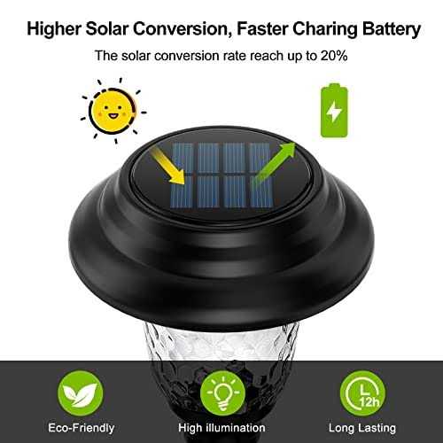 Balhvit Glass Solar Lights Outdoor Super Bright Solar Pathway Lights