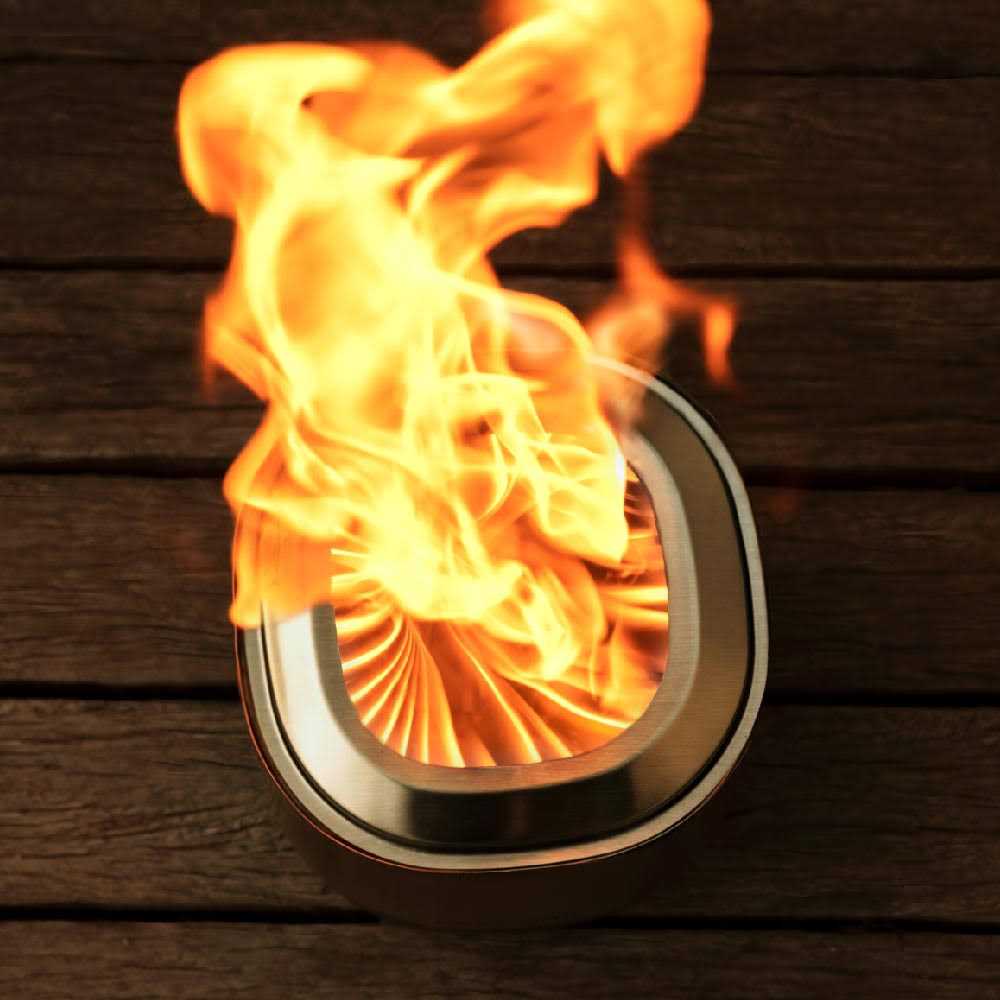 East OAK BRASA Mini Tabletop Fire Pit with Stand, for Patio and Outdoor Camping