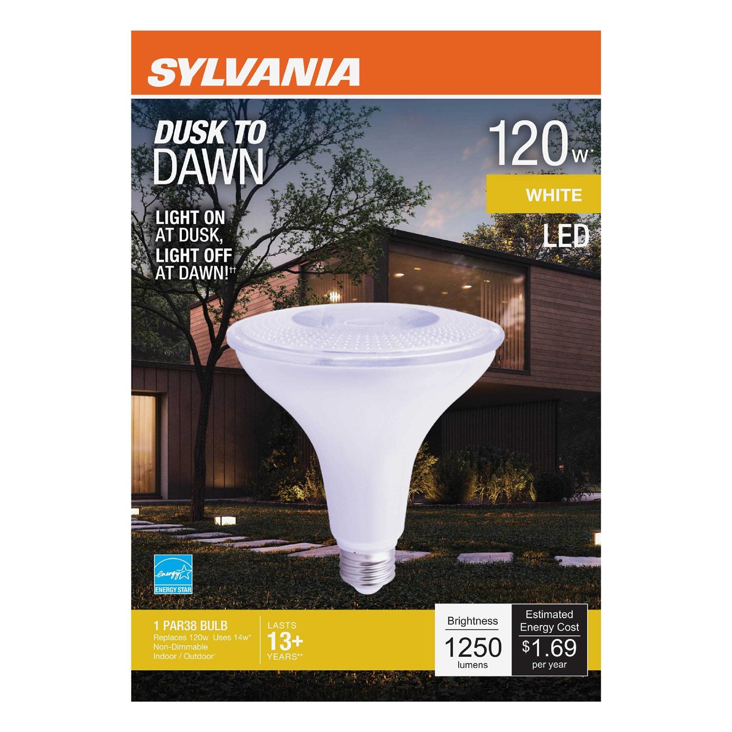 Sylvania Dusk to Dawn PAR38 LED Light Bulb with Auto On/Off Light Sensor