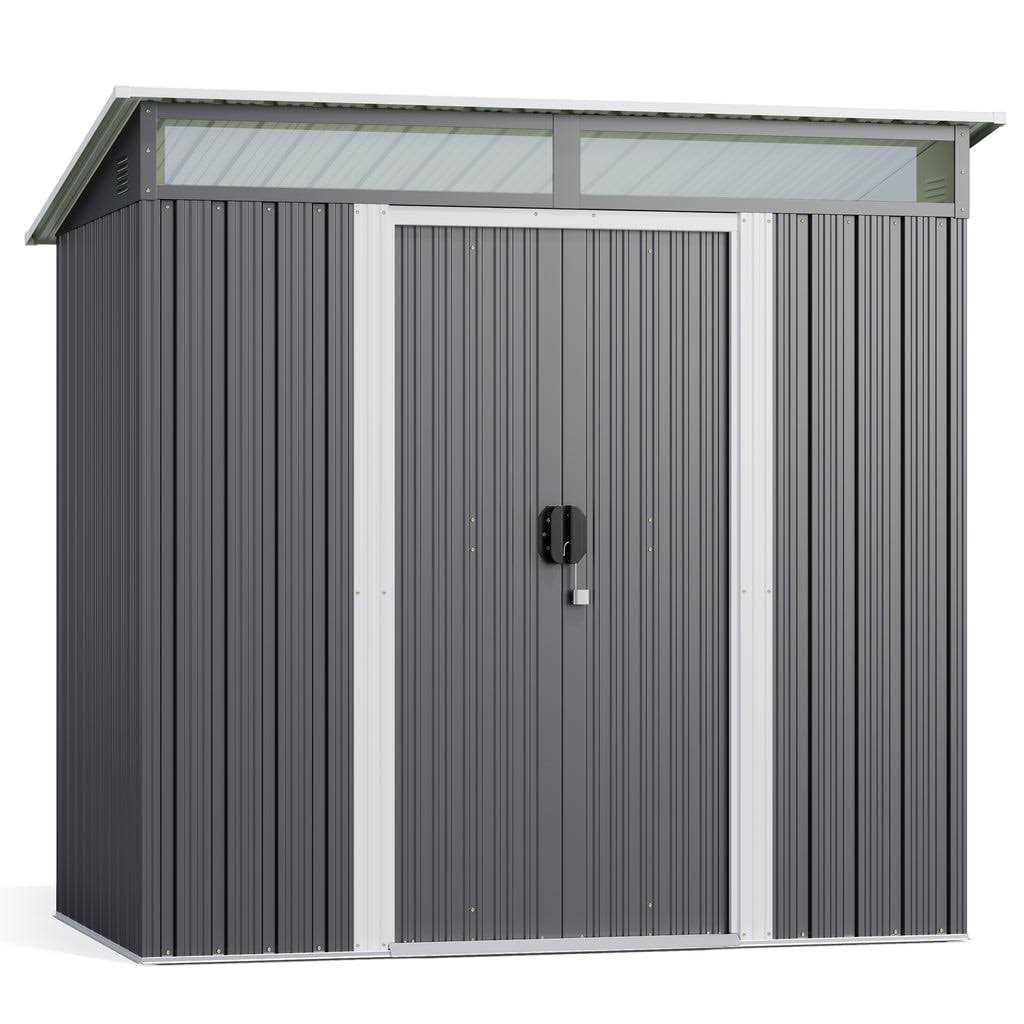 Aiho 6 x Outdoor Storage Shed on Clearance with Sliding Double Doors for Garden