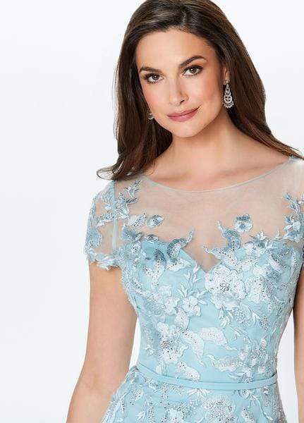 119945W Embroidered Floral ALine Gown