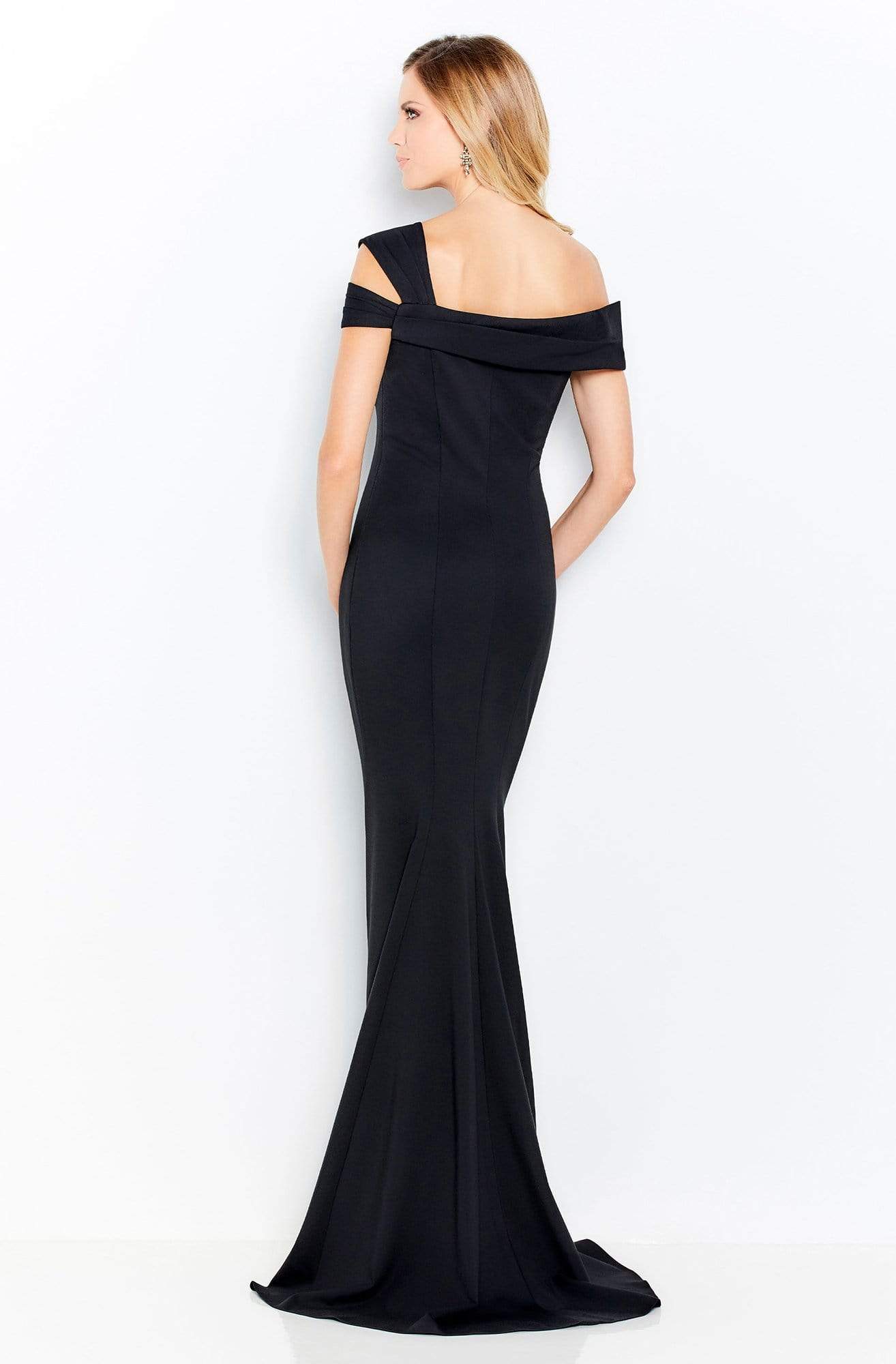 120604 Asymmetrical Seamed Evening Dress