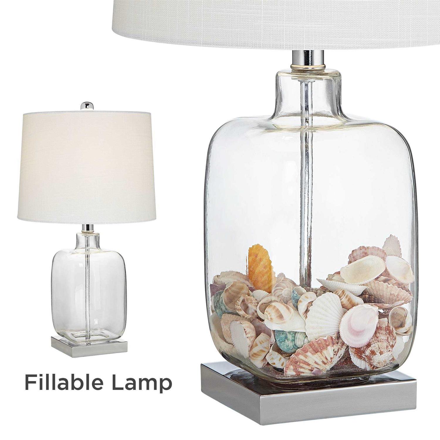 360 Lighting Square Glass Fillable Table Lamp
