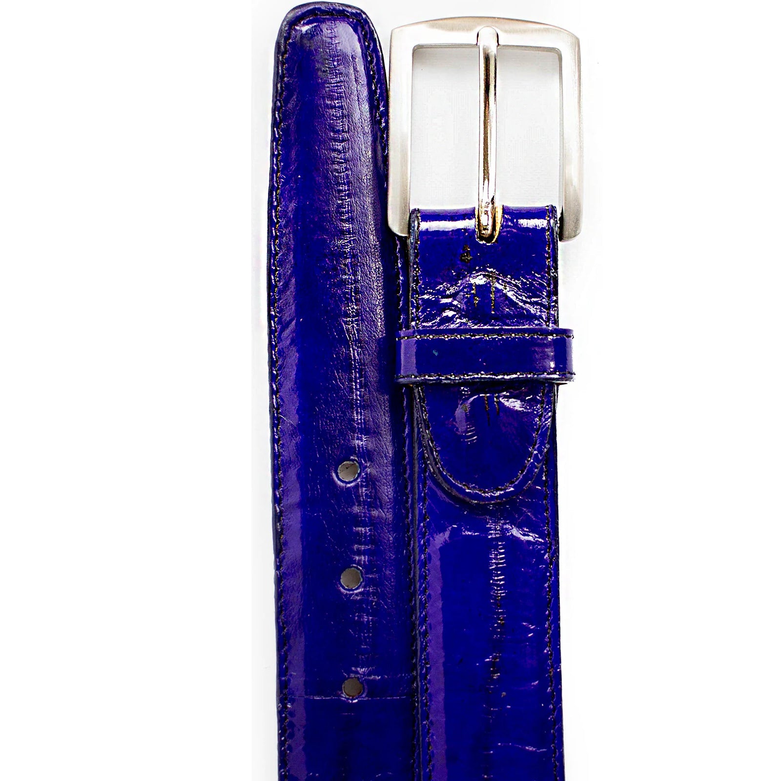 Men’s Belvedere Genuine Eel Skin Dress Belt in Purple