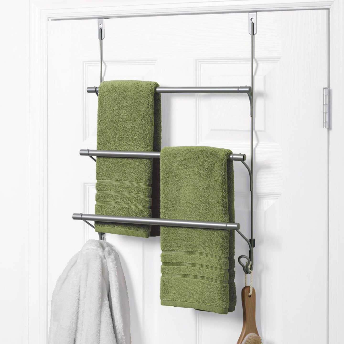 Zenna Home Satin Nickel 3 Tier Over-the-Door Towel Bar