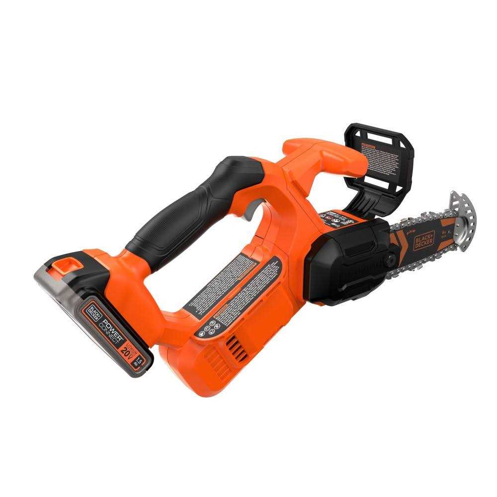 BLACK+DECKER 6 in. 20-Volt Maximum Lithium-Ion Pruning Electric Battery Chainsaw with 1.5Ah Battery and Charger