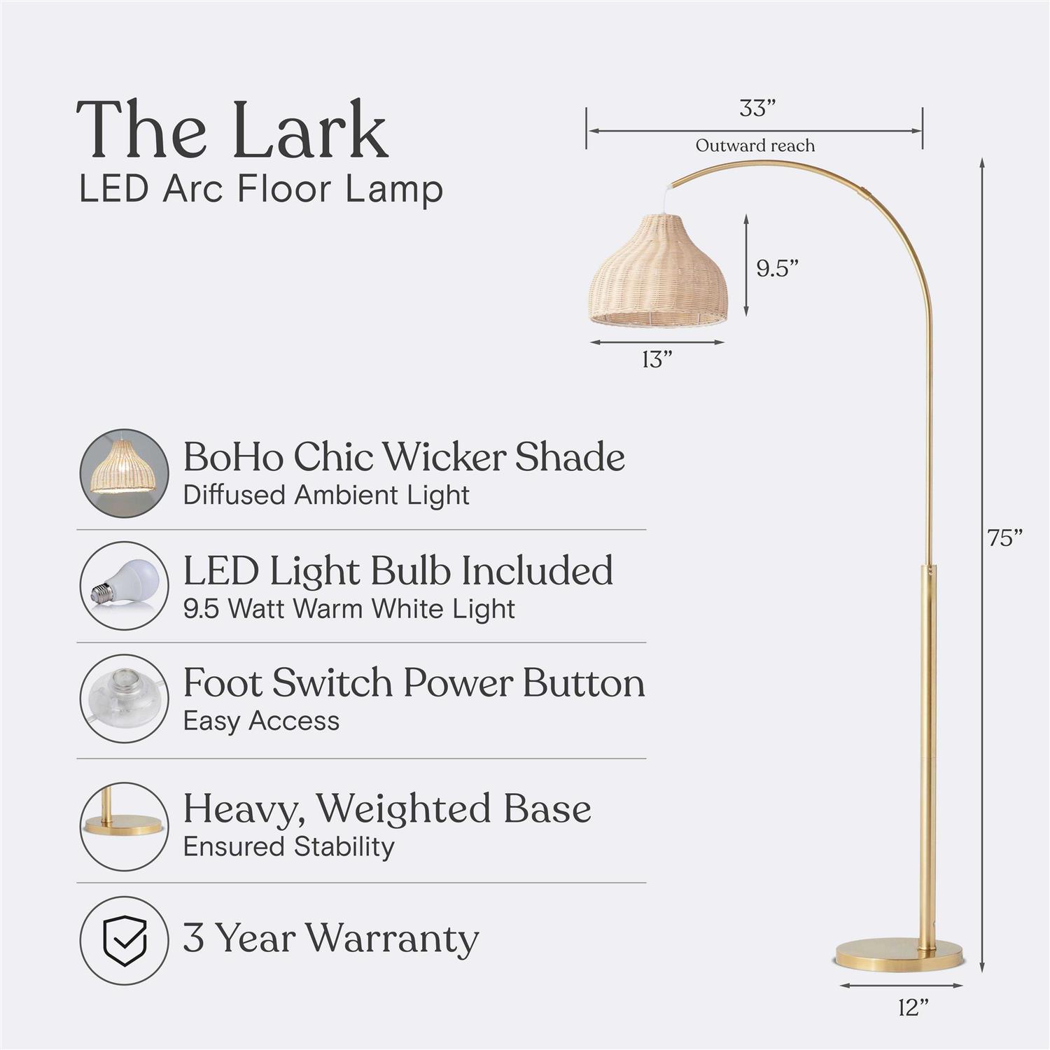 Brightech Lark LED Floor Lamp