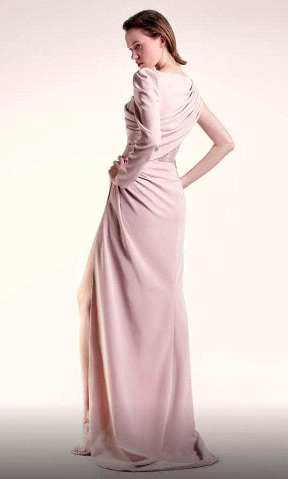Ruched Bateau Evening Gown