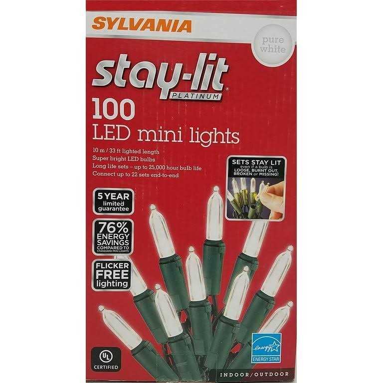 Sylvania Stay-Lit Platinum 100 LED Mini Lights Pure