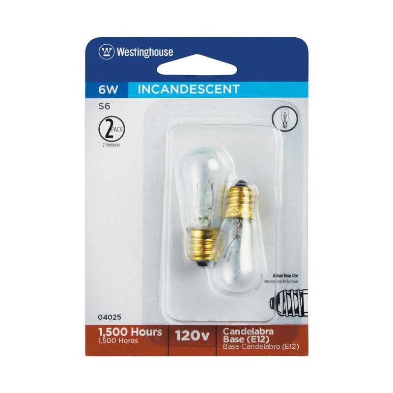 Westinghouse 04025 S6 Incandescent Light Bulb