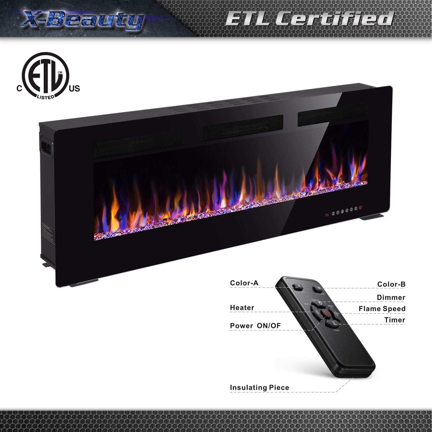 R.W.FLAME 27 Electric Fireplace with Mantel,Wooden Electric Fireplace Mantel with Remote & Infrared Quartz,Small Freestanding Ivory Fireplace