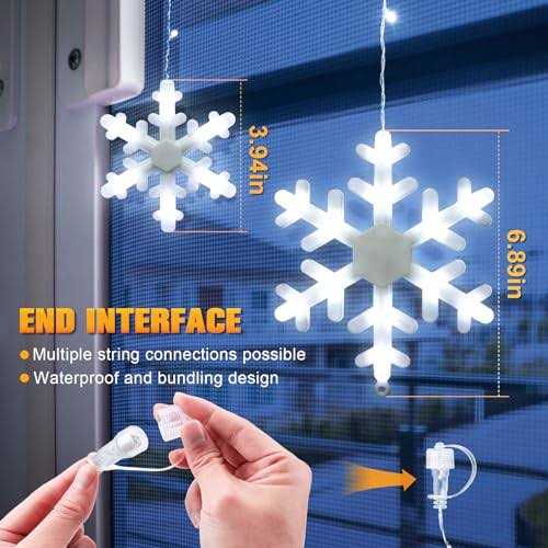 Aulanto Christmas Lights Outdoor Snowflake Lights LED Snowflake Icicle Lights Waterproof Drops
