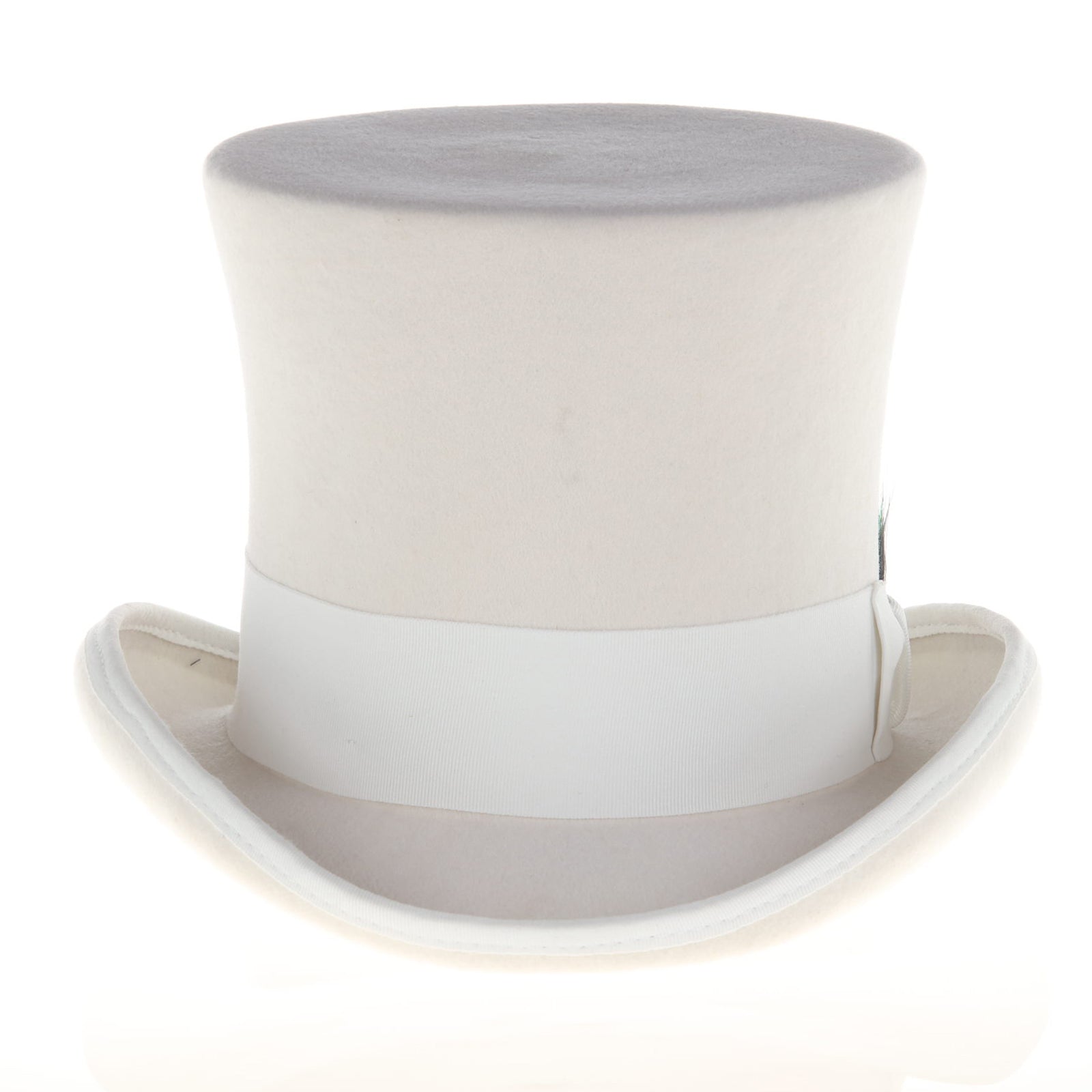 Men’s Tall 100% Wool Dress Top Hat in White