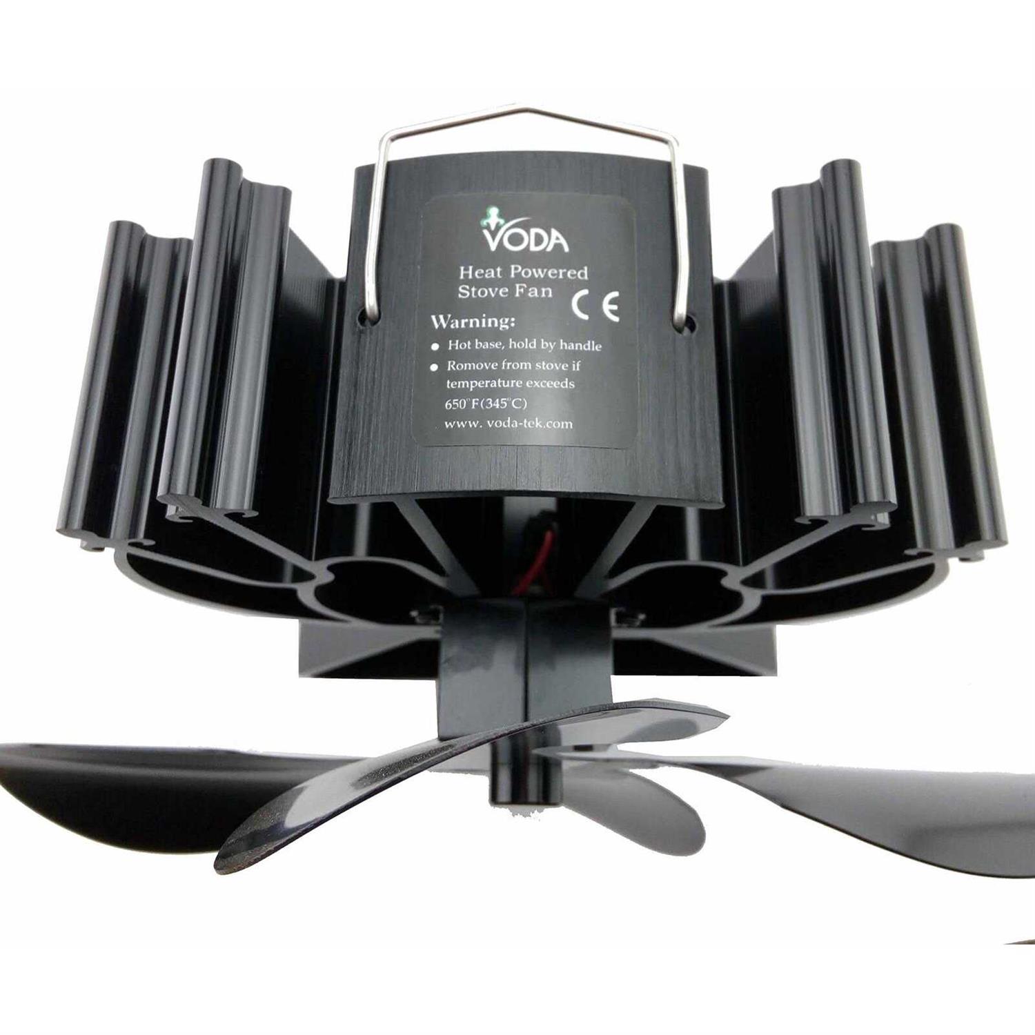 Voda 4-blade Heat Powered Stove Fan for Wood/Log Burner/fireplace increases 80% more warm air than 2 blade Fan