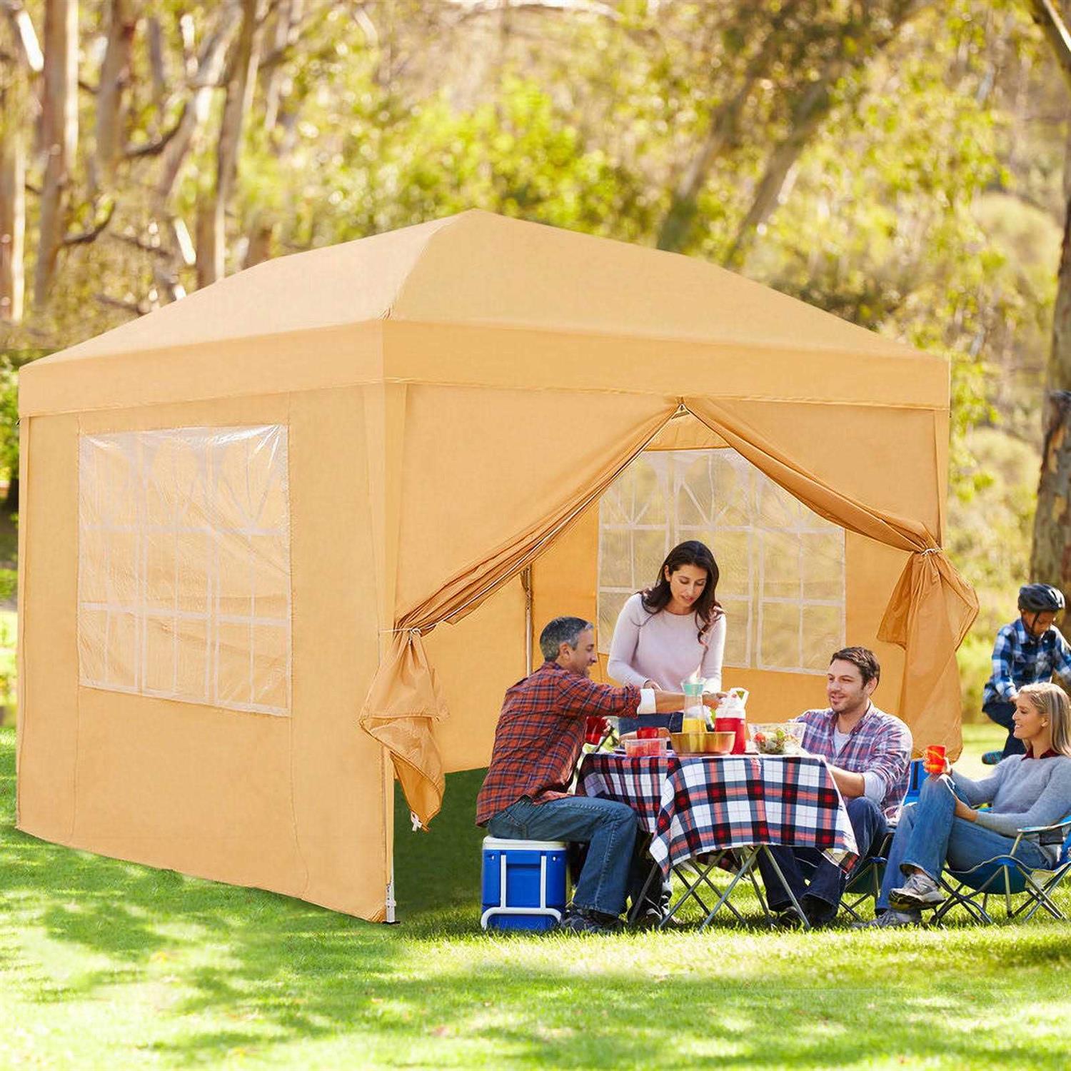 Clipop 10x10ft Pop Up Gazebo Canopy Waterproof Shelter with 4 Side Panels & Carry Bag