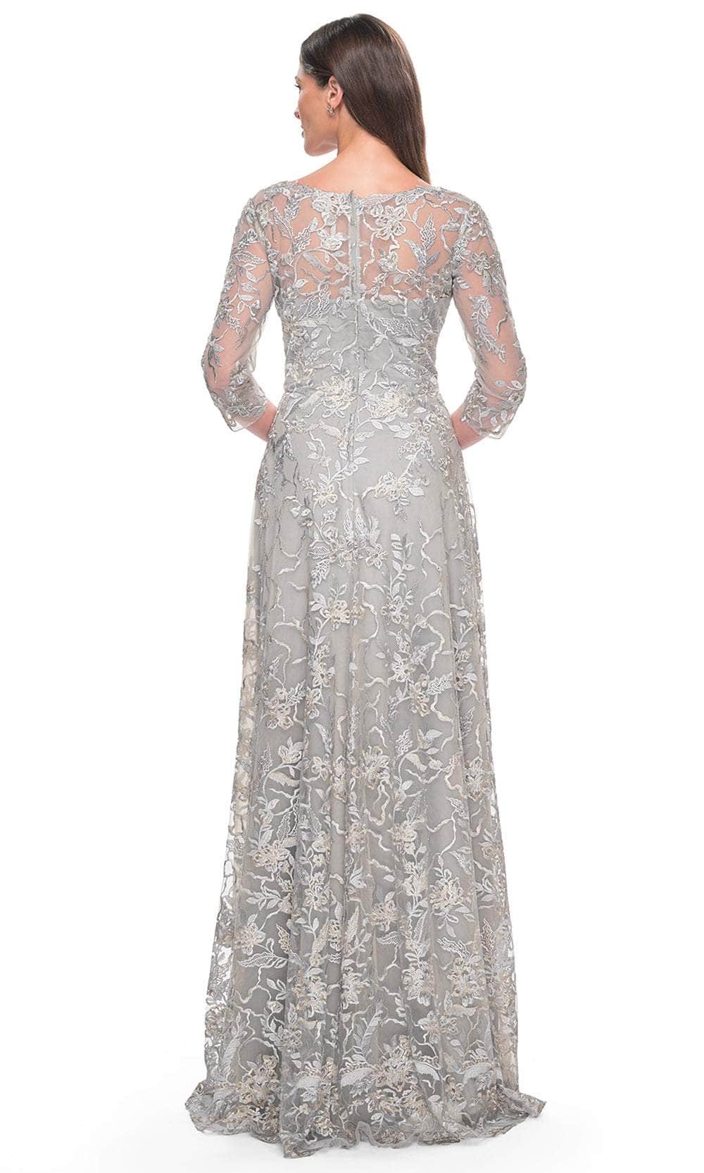 V-Neck Illusion Formal Dress