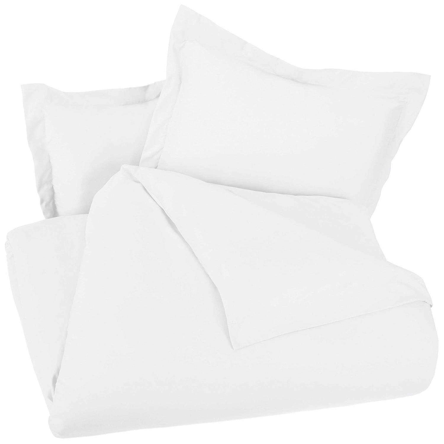 Amazon Basics Lightweight Microfiber Duvet Cover Set with Snap Buttons